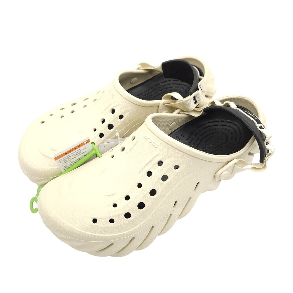 Crocs Men's 13 Bone Beige Echo Clog Sporty Lightweight Sandals Comfort Shoes New